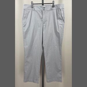 NEW Loft Pants Womens 14 gray Monroe straight leg preppy classic